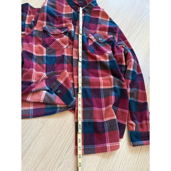 Freedom Foundry Men's Plaid Flannel Shirt Jacket Large Red Orange Black - Picture 6 of 7